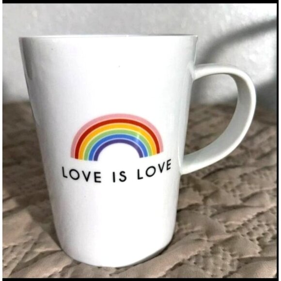Set Of 3 Colorful Ceramic Mugs: Love Is Love Sock It To Me Kiss Me - Picture 8 of 15